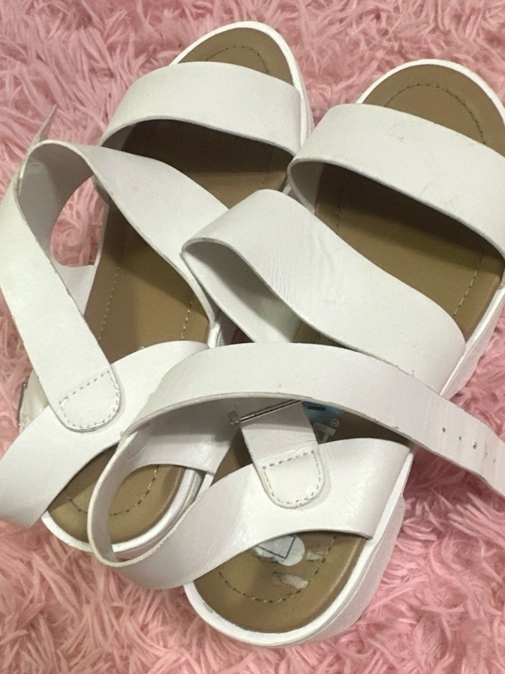 White Women’s Wedge Sandals - Comfortable Strappy Design